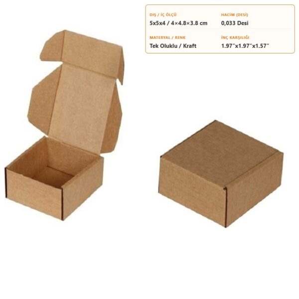 5x5x4cm-kutu-brk-4450- 5x5x4 Kraft Kutu Modelleri