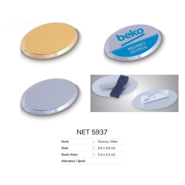 Mıknatıslı lüks metal isimlik