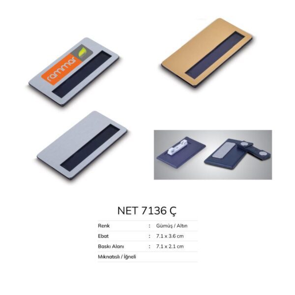 Mıknatıslı İğneli Lüks Metal Yaka İsimliği