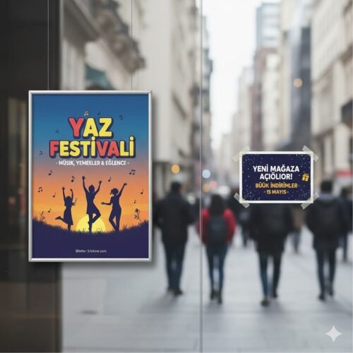 34x49 cm Reklam Afişi - 105gr Kuşe