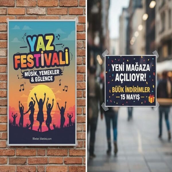 49x69 cm Orta Boy Reklam Afişi