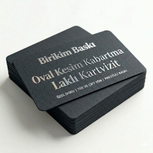 Oval Kesim Kabartma Laklı Kartvizit | Özel Tasarım